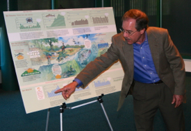 Rich Batiuk, the Chesapeake Bay Program's Associate Director for Science, talks about trends in dissolved oxygen during the Bay Barometer press conference.