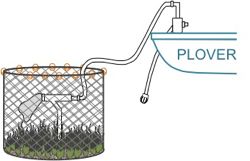 The researchers used a powerful vacuum called a suction sampler to collect blue crabs from seagrass beds during their study. Plover is the name of a VIMS vessel.